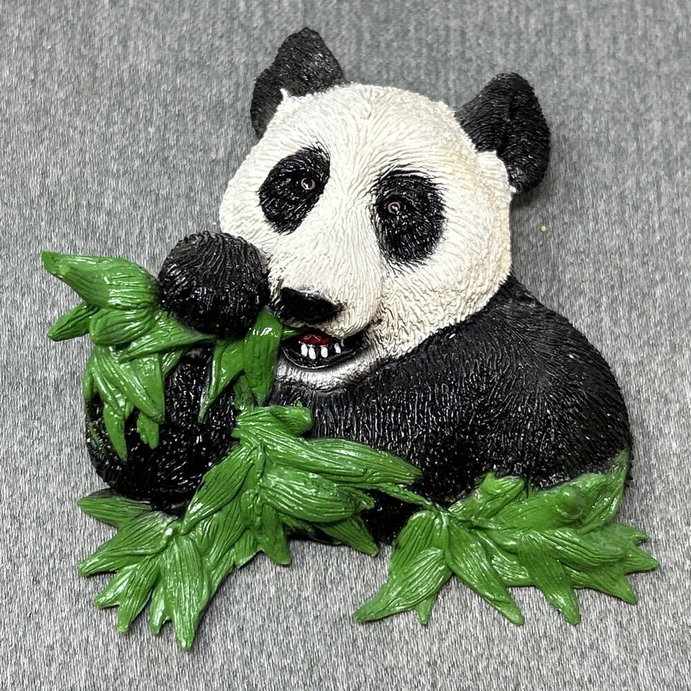 Vintage 1990s Panda Bear Kitchen Fridge Magnet 3D Bamboo Marked A-24 J.R.